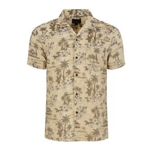 Vintage Steve Barrys Mens XL Hawaiian Shirt‎ Aloha Tropical Palm Trees- Size XL